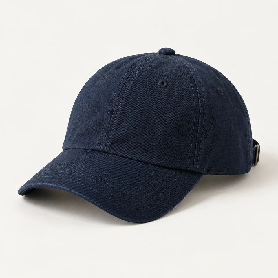 AI-generated unbranded caps design concept on an off-white background