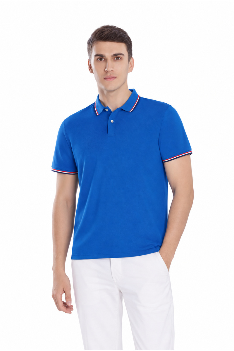 Áo polo co giãn viền tương phản — Nam